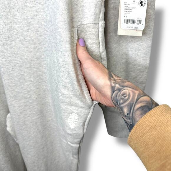 FP Movement x Hatch NWT Heather Grey Warm Up Maternity Hoodie Jumpsuit XS - Picture 6 of 11